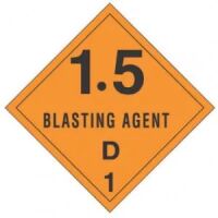 "1.5  Blasting Agent D" - D.O.T. Label  