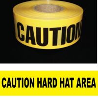 Caution Hard Hat Area Barricade Tape