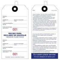 English & Spanish Baggage Claim Tag