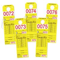 Yellow Valet Tags with Elastic String Attached, 9 1/2\