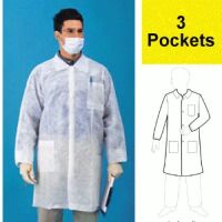 Non Elastic Wrist Lab Coats with 3 pockets