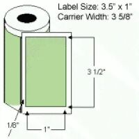 3.5"x1" Thermal Transfer Labels on Rolls, No Perf