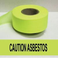 Caution Asbestos Tape (Fluorescent Lime)  