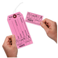 Pink Bag Identification Tags, Manifold Construction with 8 Labels