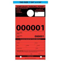 Temporary Paper Parking Permits - Mirror Hang Tags, Fluorescent Colors