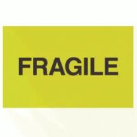 Green Fluorescent "FRAGILE" Label 