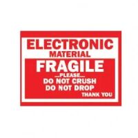 "Electronic Material Fragile" Label   