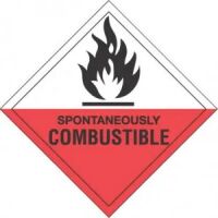 "SPONTANEOUSLY COMBUSTIBLE" - D.O.T. Label 