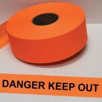 Danger Keep Out Tape, Fl. Orange 