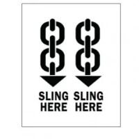 "SLING HERE" Label 