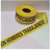 Precaucion Hombres Trabajando Cintas 