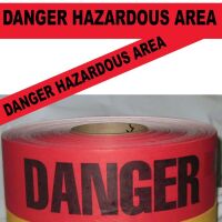 Danger Hazardous Area Tape, Fl. Red