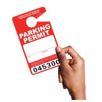 Large Thick Plastic Parking Permits with UV Varnish - Numbered