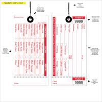Rug Service Tags, Red Ink with Black Numbering on Tyvek