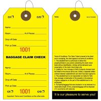 Baggage Claim Check Tags-In English