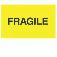 Yellow Fluorescent "FRAGILE" Label 