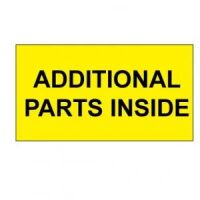 "Additional Parts Inside" Bright Yellow Label 