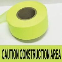 Caution Construction Area Tape, Fl. Lime   