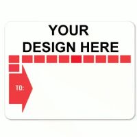 Checkered Red Colored Border Arrow Label (LLML-2)