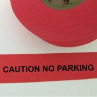 Caution No Parking Tape, Fl. Red