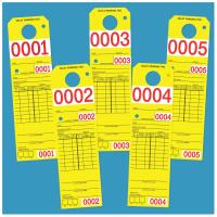 Yellow Parking Claim Tag with Reinforced Hole, 9 1/2\