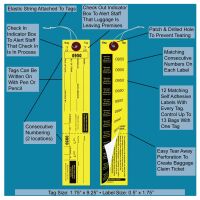 Yellow Bag Identification Tags, Manifold Construction with 12 Labels