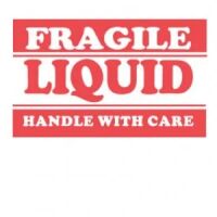"Fragile Liquid Handle With Care" Label  