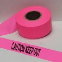 Caution Keep Out Tape, Fl. Pink  