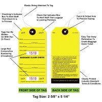 Baggage Claim Check Tags-In English Yellow