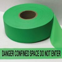 Danger Confined Space Do Not Enter Tape,Fl. Green