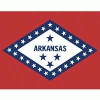 Arkansas Flag with Pole Hem & Gold Fringes
