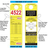 Parking & Claim Check Tags, Yellow, 9 1/2\