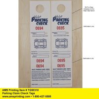 Parking & Claim Check Tags, White, 2 1/2\