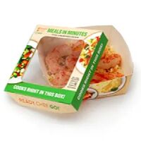 Take-out containers for microwave or oven cooking