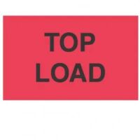 "TOP LOAD" Fluorescent Red Label 