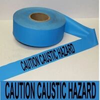 Caution Caustic Hazard Tape, Fl. Blue   