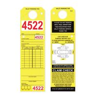 Parking & Claim Check Tags, Yellow, 9 1/2\