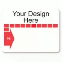 Checkered Red Colored Border Arrow Label (JML-2)