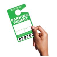 Large Thick Plastic Parking Permits with UV Varnish - Numbered