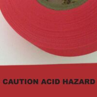 Caution Acid Hazard Tape (Fluorescent Red)
