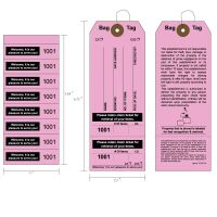 Pink Bag Identification Tags, Manifold Construction with 8 Labels