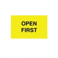 "OPEN FIRST" Label 