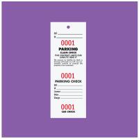3 Part Parking & Claim Check Tags, White, 6 3/4\