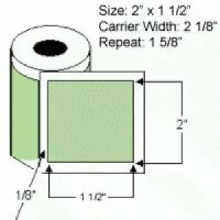 2" x 1.5" Thermal Transfer Labels on Rolls, Perf  