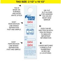 Parking & Claim Check Tags, White, 2 1/2\