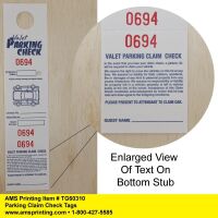 Parking & Claim Check Tags, White, 2 1/2\