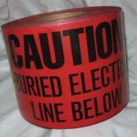 Caution Buried Electric Line Below - Red   