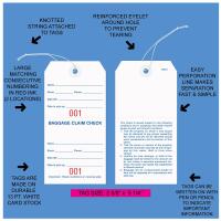 Baggage Claim Check Tags-In English