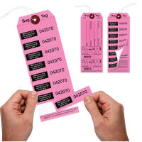 Pink Bag Identification Tags, Manifold Construction with 8 Labels