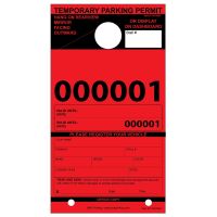 Temporary Paper Parking Permits - Mirror Hang Tags, Fluorescent Colors